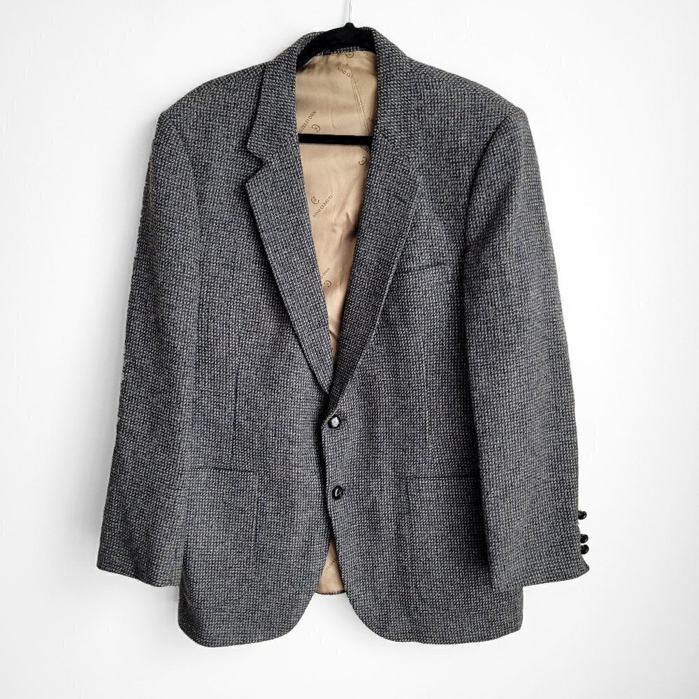 Nino Cerruti Single Breasted 100% Wool Sport Vintage Houndstooth Blazer Coat